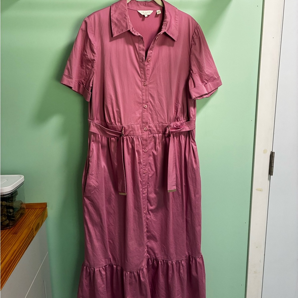 Ted Baker London Pink Tiered Midi Dress
